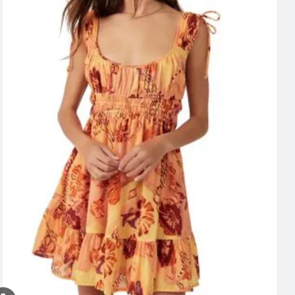 Free People Vernon Floral Print Square Neck Sleeveless Mini Dress 50% OFF